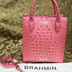 New with tags BRAHMIN Pink Punch Melbourne Genuine Leather Tote Purse